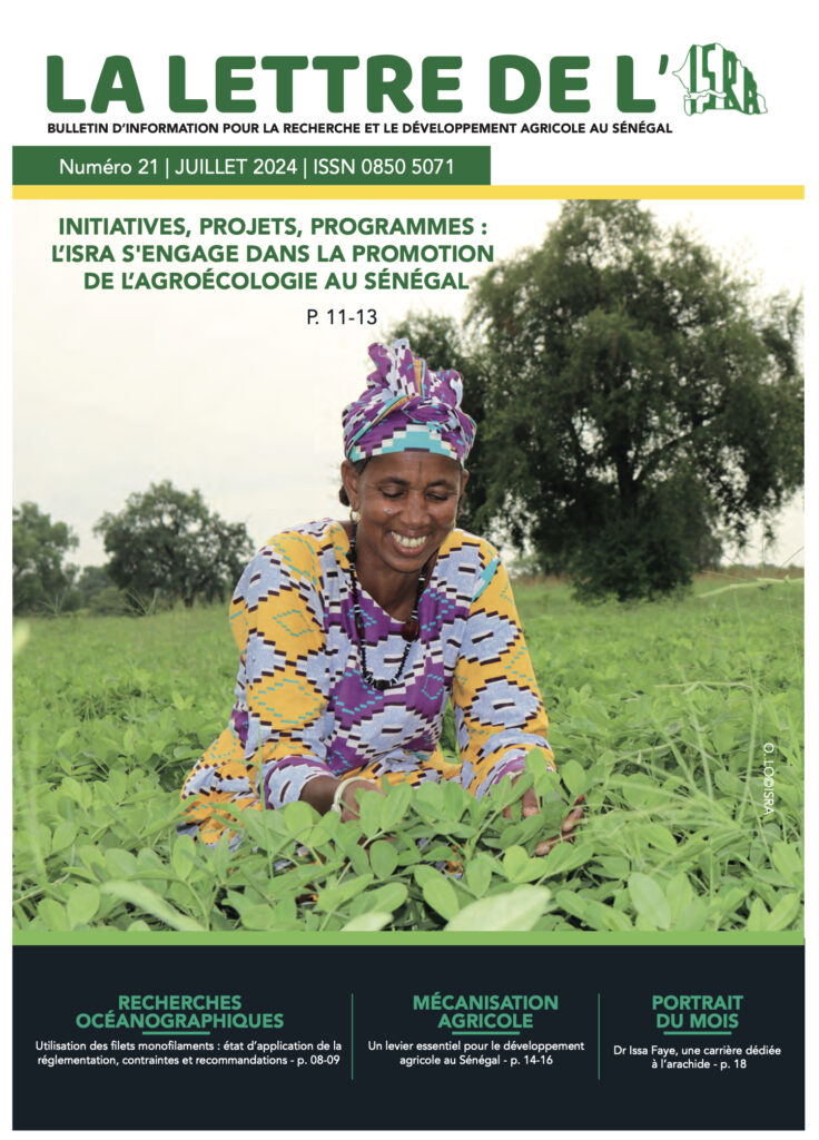 Couverture d’ouvrage : “LA LETTRE DE L’ISRA” N° 21 – Initiatives, projets, programmes : l’ISRA s'engage dans la promotion de l’agroécologie au Sénégal